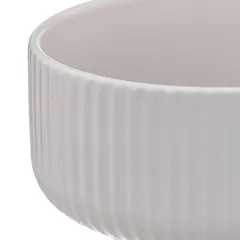 SG Ribbed Earthenware Bowl (800 ml, White)