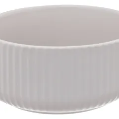 SG Ribbed Earthenware Bowl (800 ml, White)