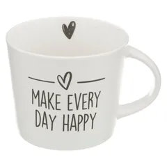 SG New Bone China Happy Mug (Assorted colors/designs, 320 ml)