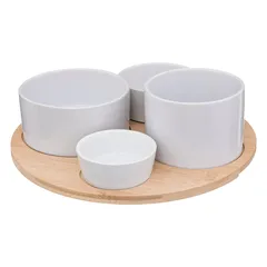 SG Bamboo Appetizer Serving Set (5 Pc., White)