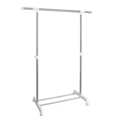 Extendable Stainless Steel Single-Rail Garment Rack (94-160 x 43 x 90-160 cm)