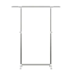Extendable Stainless Steel Single-Rail Garment Rack (94-160 x 43 x 90-160 cm)