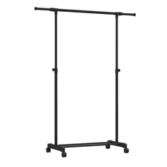 Extendable Metal Single-Rail Garment Rack (94-160 x 43 x 90-160 cm)