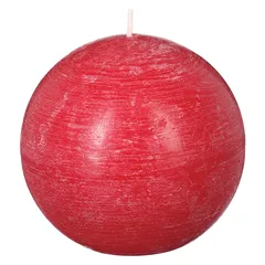 Comptoir de la Bougie Olia Rustic Wax Ball Candle (10 cm, Red)