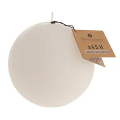 Comptoir de la Bougie Olia Rustic Wax Ball Candle (10 cm, White)