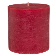 Comptoir de la Bougie Olia Rustic Wax Pillar Candle (10 x 10 cm, Red)