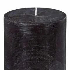 Comptoir de la Bougie Rustic Wax Pillar Candle (10 x 10 cm, Black)