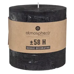 Comptoir de la Bougie Rustic Wax Pillar Candle (10 x 10 cm, Black)