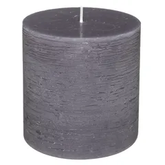 Comptoir de la Bougie Olia Rustic Wax Pillar Candle (10 x 10 cm, Gray)