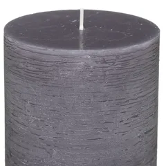 Comptoir de la Bougie Olia Rustic Wax Pillar Candle (10 x 10 cm, Gray)