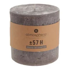 Comptoir de la Bougie Olia Rustic Wax Pillar Candle (10 x 10 cm, Gray)