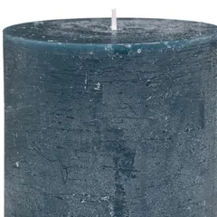 Comptoir de la Bougie Olia Rustic Wax Pillar Candle (10 x 10 cm, Dark Blue)