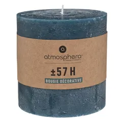 Comptoir de la Bougie Olia Rustic Wax Pillar Candle (10 x 10 cm, Dark Blue)