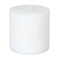 Comptoir de la Bougie Olia Rustic Wax Pillar Candle (10 x 10 cm, White)