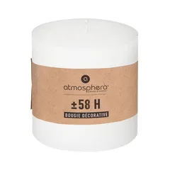 Comptoir de la Bougie Olia Rustic Wax Pillar Candle (10 x 10 cm, White)