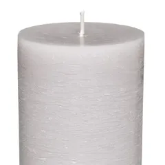 Comptoir de la Bougie Olia Rustic Wax Pillar Candle (7 x 14 cm, Taupe)