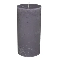 Comptoir de la Bougie Olia Rustic Wax Pillar Candle (7 x 14 cm, Gray)