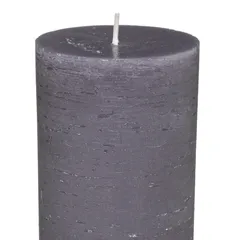 Comptoir de la Bougie Olia Rustic Wax Pillar Candle (7 x 14 cm, Gray)