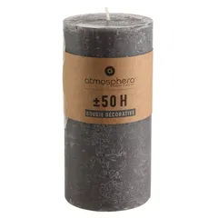 Comptoir de la Bougie Olia Rustic Wax Pillar Candle (7 x 14 cm, Gray)