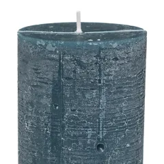 Comptoir de la Bougie Olia Rustic Wax Pillar Candle (6.8 x 14 cm, Dark Blue)