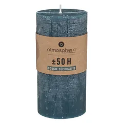 Comptoir de la Bougie Olia Rustic Wax Pillar Candle (6.8 x 14 cm, Dark Blue)