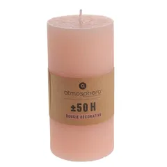 Comptoir de la Bougie Rustic Wax Pillar Candle (7 x 14 cm, Pink)