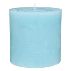 Comptoir de la Bougie Rustic Wax Pillar Candle (10 x 10 cm, Turquoise)