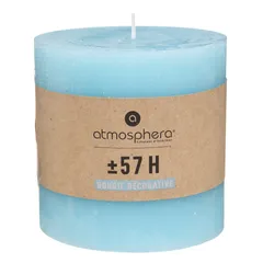 Comptoir de la Bougie Rustic Wax Pillar Candle (10 x 10 cm, Turquoise)