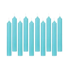 طقم شموع مائدة كومتوار دو لا بوجي هوغو واكس (تركوازي، 10 قطع)