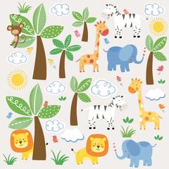 RoomMates Jungle Friends Peel & Stick Wall Decal (25.4 x 45.72 cm, 4 Pc.)