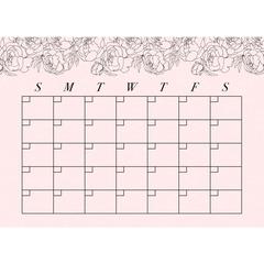 RoomMates Blush Peony Dry-Erase Monthly Calendar Wall Decal (33.02 x 45.72 cm, 1 Pc.)