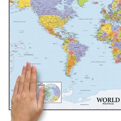 RoomMates World Map Dry-Erase Peel & Stick Wall Decal (68.58 x 101.60 cm, 1 Pc.)