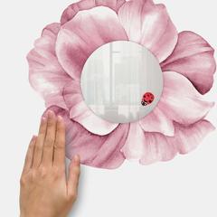 RoomMates Floral Peel & Stick Wall Decal W/Circle Mirror (60.96 x 22.23 cm, 2 Pc.)