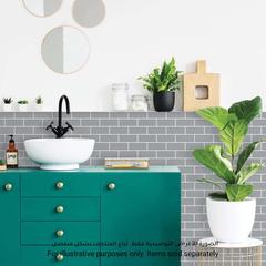 RoomMates Gray Subway Tile Peel & Stick Backsplash Decal (26.67 x 26.67 cm, 4 Pc.)