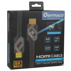 Oshtraco 8K Ultra High Speed HDMI 2.1 Cable (1.5 m)