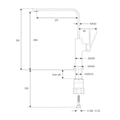 Teka Brooklyn BKY 915 Stainless Steel Kitchen Tap (29.9 x 21.7 cm)