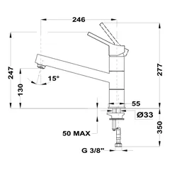 Teka IN 993 Single-Lever Kitchen Tap W/Swivel Spout (13 x 24.6 cm)