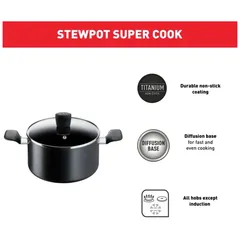 Tefal G6 Super Cook Aluminum Stew Pot W/Lid (30 cm)