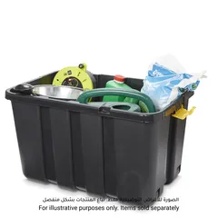 صندوق تخزين بلاستيك قابل للرص مع غطاء وعجلات فورم سكيدا (149 لتر)
