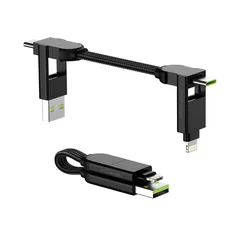 Rolling Square inCharge X 6-in-1 Charging Cable (100 W, Lava Black)