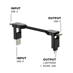 Rolling Square inCharge X 6-in-1 Charging Cable (100 W, Lava Black)