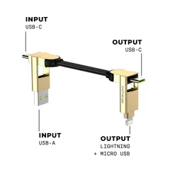 Rolling Square inCharge X 6-in-1 Charging Cable (100 W, Marble Beige)