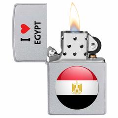 Zippo I Love Egypt Design Windproof Lighter, CI412710 205 (Satin Chrome)