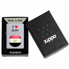 Zippo I Love Egypt Design Windproof Lighter, CI412710 205 (Satin Chrome)