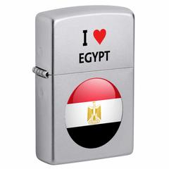 Zippo I Love Egypt Design Windproof Lighter, CI412710 205 (Satin Chrome)