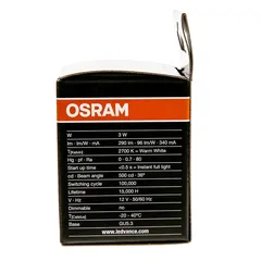Osram GU5.3 PIN LED MR16 Light Bulb (3 W, Warm White)