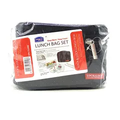 Lock & Lock Lunch Bag Set (2 Pc., Black)