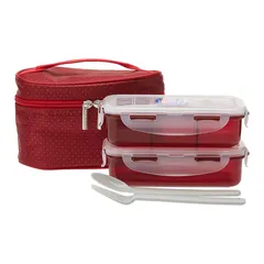 Lock & Lock Lunch Bag Set (2 Pc., Red)