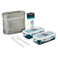 طقم علب طعام لوك آند لوك (رمادي، 3 قطع)