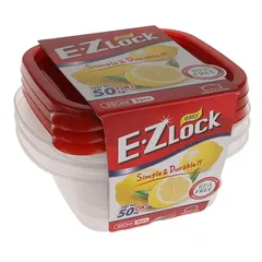 Lock & Lock EZLock Square Container Set (250 ml, 3 Pc.)